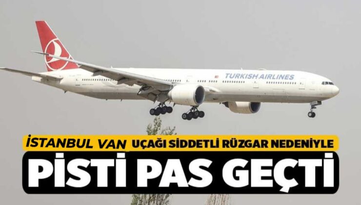 Van’da şiddetli rüzgar uçaklara pisti pas geçirdi